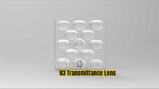 Lensa LED Persegi ROHS 50mm Transmisi 93%.